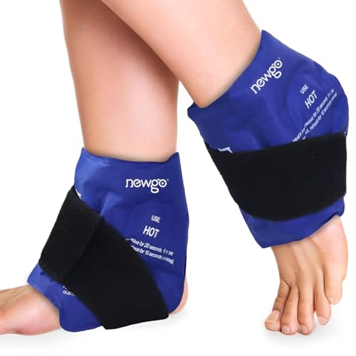NEWGO Ankle Ice Pack Wrap for Swelling, Ice Pack for Ankle Injuires Reusable Hot Cold Therapy Gel Cold Pack for Sprained Ankles, Achilles Tendonitis - 2Pack - color: Blue-2pack