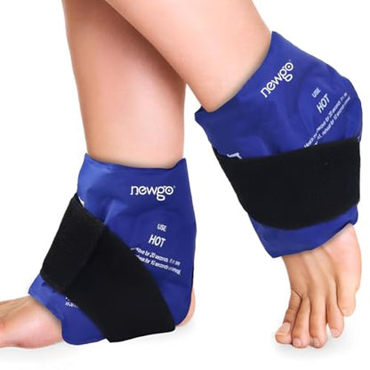 NEWGO Ankle Ice Pack Wrap for Swelling, Ice Pack for Ankle Injuires Reusable Hot Cold Therapy Gel Cold Pack for Sprained Ankles, Achilles Tendonitis - 2Pack - color: Blue-2pack