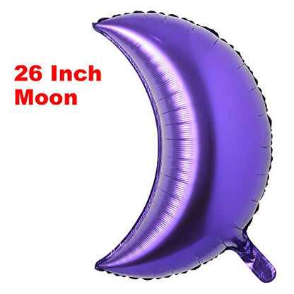 26 inch large moon foil helium balloons baby shower 100 days kids birthday party wedding decoration supplies big moon balloons (26 inch Moon Purple) - color: 26 Inch Moon Purple