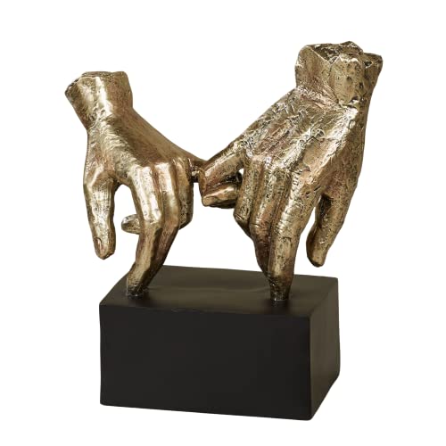Touch of Class Lingering Hold Hands Table Sculpture Gold - Pinky Promise Statues - Desk Statue for Bedroom, Living Room, Office - Loving Touch - color: Gold