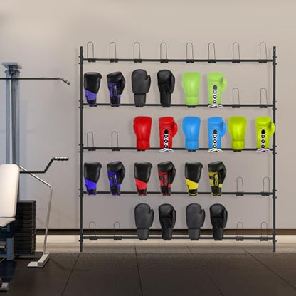 Boxing Glove Storage Rack,Boxing Gloves Drying Holder Holds 20 Pairs of Gloves,5-Tier Boxing Glove Organizer Hang Up Boxing Gloves to Dry Out,Wall Display for Kickboxing,Muay Thai,MMA Training Gloves