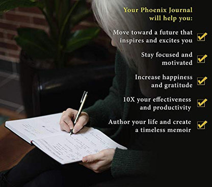 The Phoenix Journal - Quarterly Goal Planner, Daily Planner Journal & Organizer for Goal Setting, Productivity & Focus - Undated 12 Week Planner, Weekly & Monthly Planning, Habit Tracking - Hardcover (Pink) - color: Pink