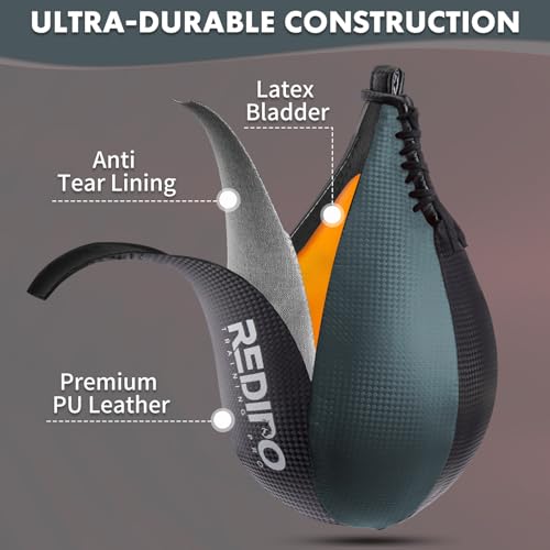 Boxing Speed Bag - PU Leather Speed Punching Ball for Boxing, MMA Training Speed Ball Reflex Ball Boxing Equipment, Punching Bag Workout Kicking Training Home Gym Exercise Speed Ball - color: Grey