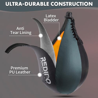 Boxing Speed Bag - PU Leather Speed Punching Ball for Boxing, MMA Training Speed Ball Reflex Ball Boxing Equipment, Punching Bag Workout Kicking Training Home Gym Exercise Speed Ball - color: Grey
