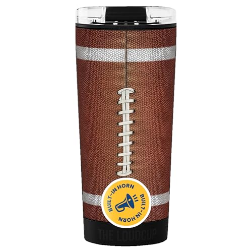 The LoudCup 16 oz 2-in-1 Water Bottle & Noisemaker, Football Cup - color: Football, size: 16 Ounces