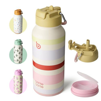 BOTTLE BOTTLE 32oz Insulated Water Bottle with Pill Box | Stainless Steel,Sport Water Bottle, with Straw Dual-use Lid and Pill Box, Design for Gym - color: AuroraBands