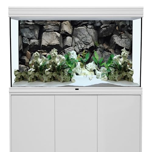 AWERT 72x24 in Stone Aquarium Backdrop Grey Rock Fish Tank Background - size: 72x24in/180x60cm