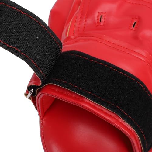 Keenso Boxing Punching Mitt, PU Curved Boxing Pad with Adjustable Strap, Hand Pad for Taekwondo Muay Thai Training, Adults Kids All Skill Levels - color: Red