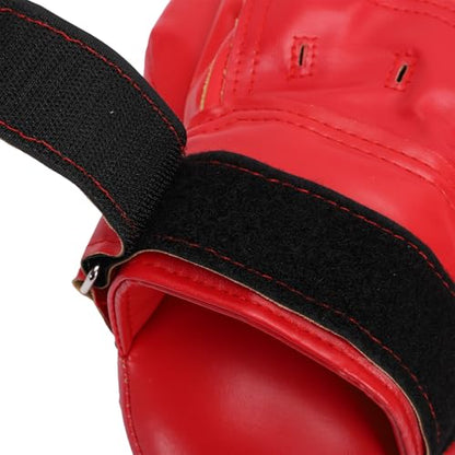 Keenso Boxing Punching Mitt, PU Curved Boxing Pad with Adjustable Strap, Hand Pad for Taekwondo Muay Thai Training, Adults Kids All Skill Levels - color: Red