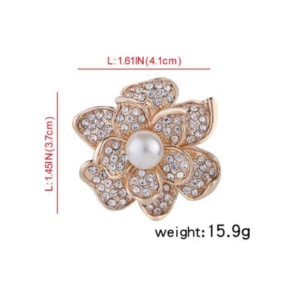 COLORFUL BLING 우아한 모조 진주 꽃 크리스탈 브로치 핀 웨딩 신부 패션 주얼리 - color: C 스타일