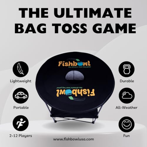 The Ultimate Bag Toss Yard Game - Portable Game Set Lawn & Beach for Family, College and Adults - Includes 12 Bags, Collapsible Base, Game Board & Case - Outdoor Games - Cornhole Set