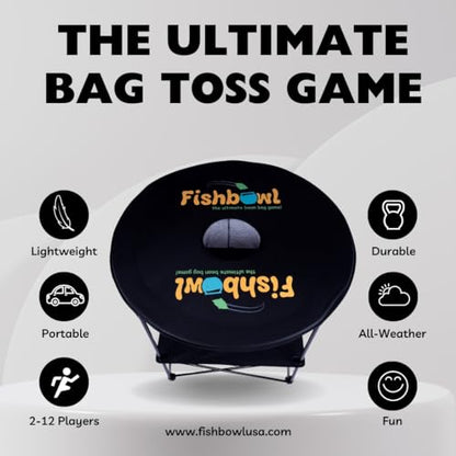 The Ultimate Bag Toss Yard Game - Portable Game Set Lawn & Beach for Family, College and Adults - Includes 12 Bags, Collapsible Base, Game Board & Case - Outdoor Games - Cornhole Set