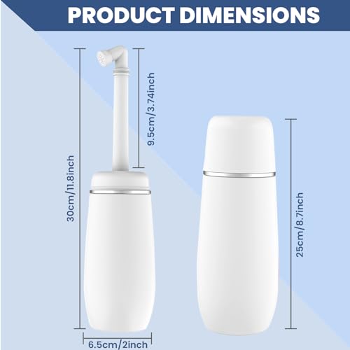 Portable Bidet for Travel, 400ml Peri Bottle, Handheld Personal Hygiene Cleaner, Leakproof & Reusable Wash Bottle for Women & Men (White) - color: White