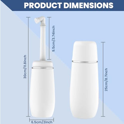 Portable Bidet for Travel, 400ml Peri Bottle, Handheld Personal Hygiene Cleaner, Leakproof & Reusable Wash Bottle for Women & Men (White) - color: White