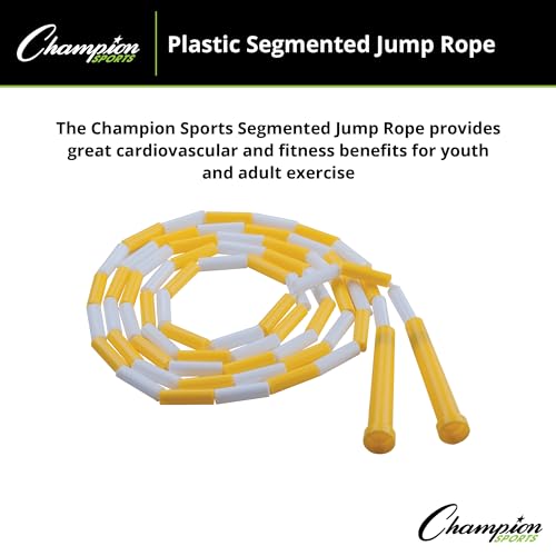 Champion Sports Plastic Segmented Jump Rope - color: White/Yellow (8 Feet)