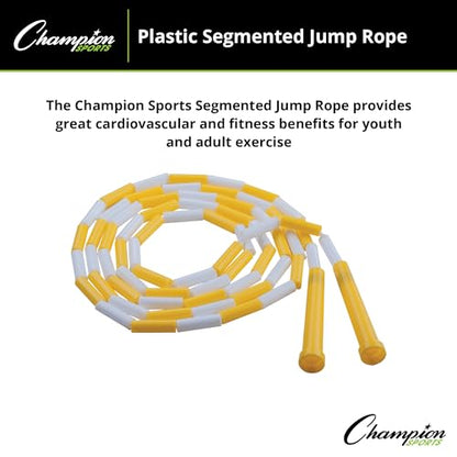 Champion Sports Plastic Segmented Jump Rope - color: White/Yellow (8 Feet)