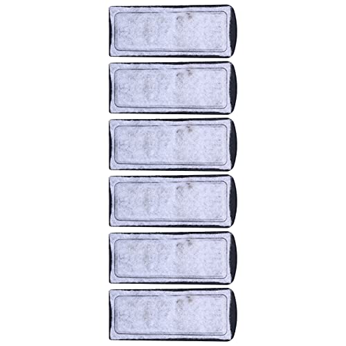 6Pcs Aquarium Filter Cotton Replacement Pads, Wall Mounted Activated Carbon Sponge Cartridges for Fish Tank Water Purification, 5.3x2.2in
