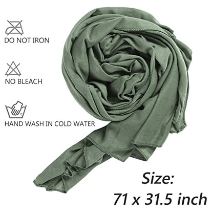 XTREND 4 Pieces Head Wrap Stretch Jersey Turban African Knit Fashion Headband Solid Colors Ultra Soft Breathable Head Scarf Stretchy Shawl Tie for Women (Black, Pink, Light Ha Tsing, Olive Green) - color: Black, Pink, Light Ha Tsing, Olive Green