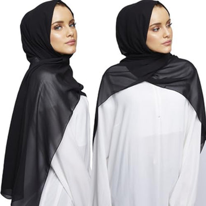 Women Under Scarf Hat Hijab Undercap Islamic Muslim Under Scarf Hijab Cap with Tie-Back Closure - color: Black+gray(2pcs)