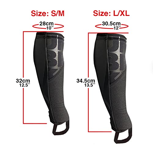 Unbrokenshop.com UNBROKENSHOP Shin Sleeves Pro Black 7mm Neoprene, Weightlifting, Deadlift, Rope Climb, Box Jumps for Men and Women, Single - size: Small-Medium