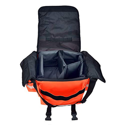 Dealmed First Responder Trauma Bag - Fully Stocked EMS Emergency Kit - Orange Professional Equipment Organizer - color: Orange - Fully Stocked