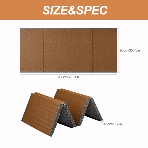 Japanese Tatami Mat, Tatami, Rug, Foldable Mattress, Roll up Rug, Japanese Floor Mattress, Floor Sleeping Japanese Futon Mattress, Meditation Yoga, Zen - size: Brown-90×200×3.5cm