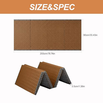 Japanese Tatami Mat, Tatami, Rug, Foldable Mattress, Roll up Rug, Japanese Floor Mattress, Floor Sleeping Japanese Futon Mattress, Meditation Yoga, Zen - size: Brown-90×200×3.5cm