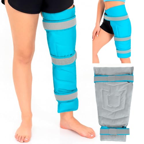 Arctic Flex Full Leg Ice Pack Wrap (Hot & Cold Therapy) - Large, Reusable Gel Ice Pack for Injuries & Swelling - ICY Sleeve for Leg Pain Relief - Cold/Hot Wrap for Thigh, Hips, Knee, Shins & Back
