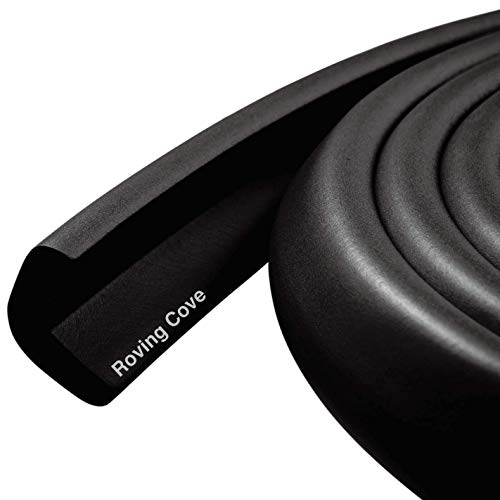 Roving Cove HeftyFit Edge Protector for Baby Proofing (6ft Large Edge Only), Heavy-Duty Soft Rubber Foam Furniture Edge Bumper Guards, Desk Edge Cushion, Wall Corner Covers, 3M Adhesive, Onyx Black - color: Onyx Black, size: Large 6 Foot (Pack of 1)