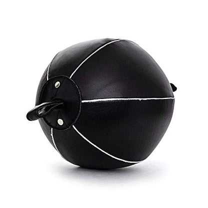 Genuine Leather Double End Boxing Punching Bag - Speed Striking & Dodge Training Ball for MMA, Muay Thai, Boxing, Gym Workout - Includes Cords & Hooks for Easy Setup - size: 7 Inch