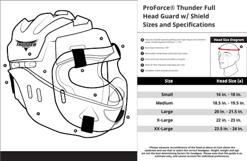 ProForce Lighting 5 Piece Sparring Gear Combo Set with Full Head face mask - color: red, size: adult small 7-7.5 shoes