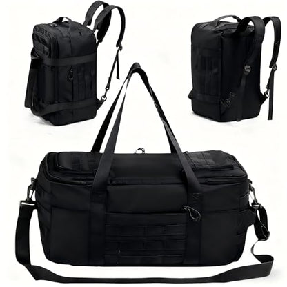 kokkoya Tactical Gym Bag for Men 40L Tactical Duffel Bag Backpack Gym Bag Large With MOLLE Water Resistant 600D Degree Full Opening Powerlifting for Travel Crossfit Football