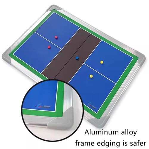 Magnetic Pickleball Coaching Board, Pickleball Lineup Board, Double-Sided Dry Erase Whiteboard, Easy to Write, with Storage Bag, for Practical Training