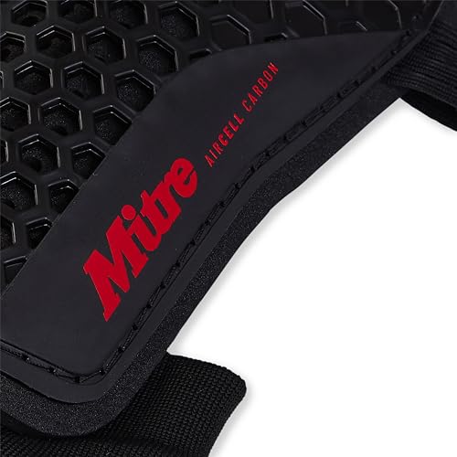 Mitre Unisex Soccer Shin Guards - color: Aircell Carbon Black/Red, size: X-Large
