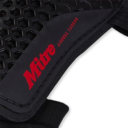 Mitre Unisex Soccer Shin Guards - color: Aircell Carbon Black/Red, size: X-Large