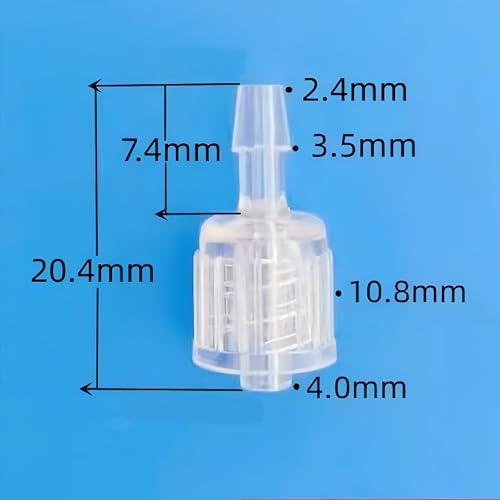 Moveable Male Luer Lock Connector × Hose Barbed Adapter for Laboratory Biochemical Analytical Instruments Food Machinery 50PC/PK (for 3/32'' Hose ID, PC) - size: for 3/32'' Hose ID, PC