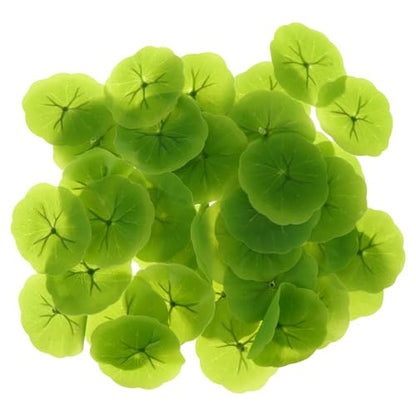 Wakauto 40pcs 6cm Artificial Floating Water Lily Pads Imitation Lotus Leaves Simulation Pond Decor for Aquarium Fish Tank and Garden Home Display
