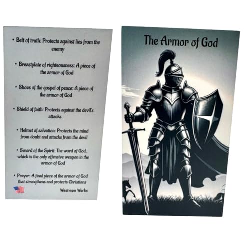 Westmon Works Armor of God Keychain Set Metal Key Ring with Holy Card