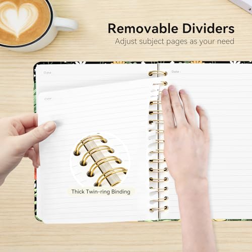 Lined Spiral Journal Notebook, A5 College Ruled Spiral Notebook for Women, Hardcover with Elegant Design for Work and Note-Taking, 5.5 * 8.25 inch, 160 Pages, Cat - color: Cat