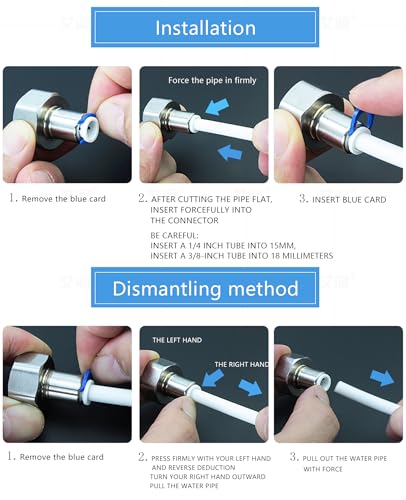 Stainless Steel 1/2"M to 1/4" Push-Fit Connector | Quick connector for reverse osmosis water purifiers & beverage dispensers. - style: 1/2" M to 1/4" PTC