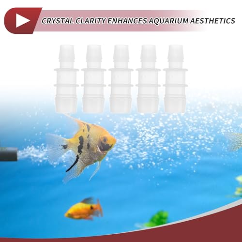 7/16" to 5/8" Hose Barb Fitting Hose Straight Reducing Coupler | 5 Pcs, Plastic, Clear, Fits 7/16" to 5/8" ID Flexible Tube, Barb Reducer Fitting, for Aquarium, Fountain, Drip Irrigation - size: 7/16"-5/8"