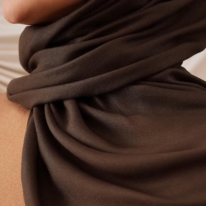 Modest Summer Woven Hijab | Premium Lightweight, Soft Touch Hijab for Women - color: Earth