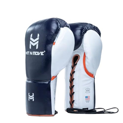 HIT N MOVE Süvari Horsehair Boxing Gloves Hook and Loop, Lace-Up Boxing Gloves Men, Boxing Equipment, MMA Gloves Men, UFC Gloves Horsehair and 100% Cow Leather - size: 14 Oz, style: Lace-Up Deep Blue