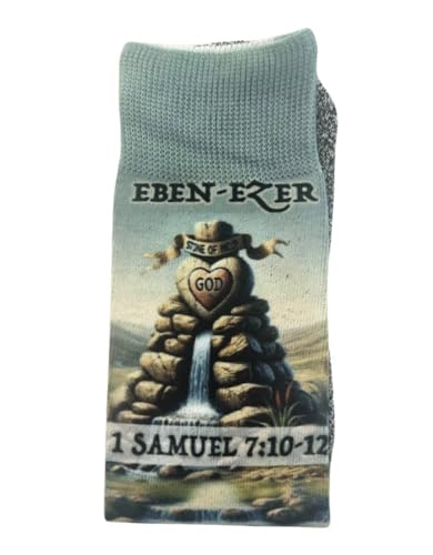 Men's – Christian Crew Socks for Men with Scripture | Moisture-Wicking | Easter Gift Idea - color: Come Thou Fount