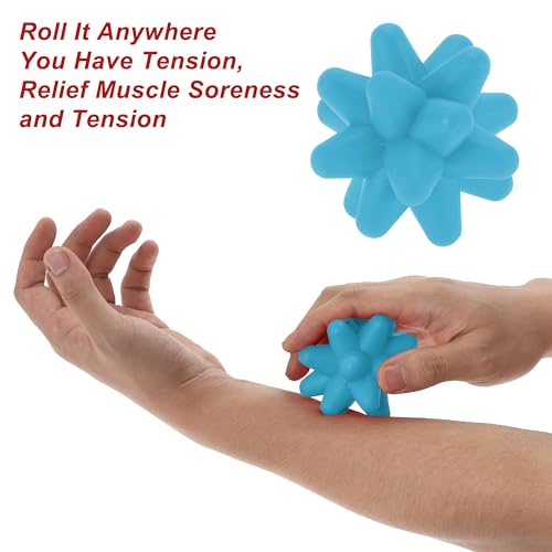 VOCOSTE Silicone Massage Ball, Fascia Massage Ball Tool for Trigger Point Pain Release, Foot Acupoint Trigger, Myofascial Massager for Exercise, Blue - color: Blue