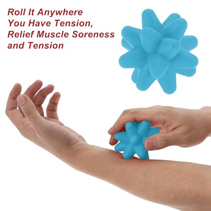 VOCOSTE Silicone Massage Ball, Fascia Massage Ball Tool for Trigger Point Pain Release, Foot Acupoint Trigger, Myofascial Massager for Exercise, Blue - color: Blue