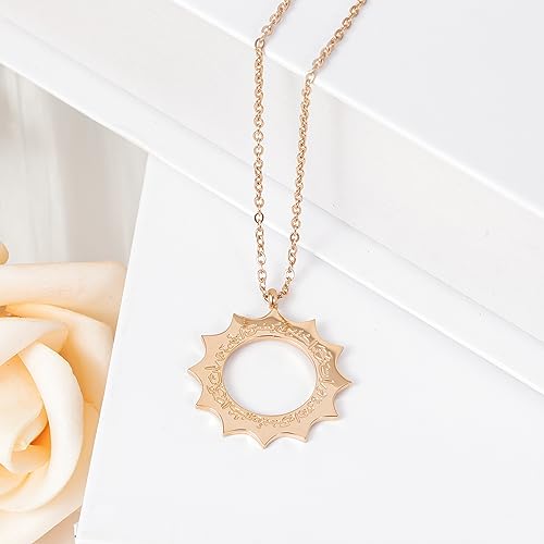 With Hardship Comes Ease | Women Calligraphy Necklace Arabic Calligraphy Necklace Stainless steel 18K Gold Plated Pendant Gift - color: Rose gold, size: 18 inch