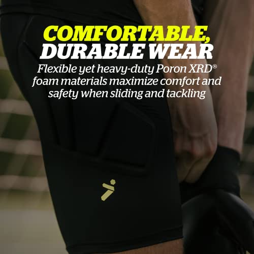 Storelli BodyShield Goalkeeper Sliders 2.0 – Padded Sliding Shorts for Soccer – Compression Undershorts with Cup Pocket - size: Large