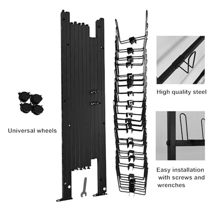 Metal Boxing Gloves Drying Rack With Wheels | Holds 20 Pairs 5-Tier Boxing Glove Storage Stand for Gym Home Training Room Shopping Center