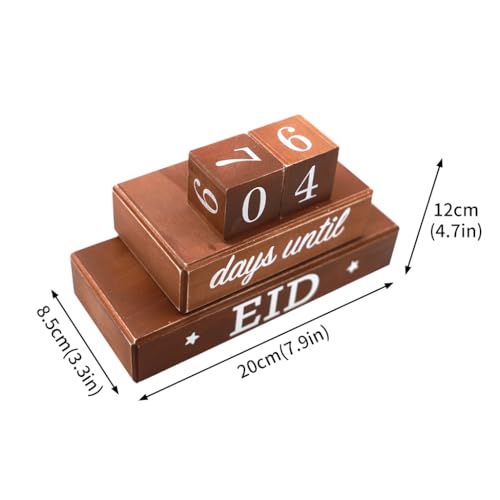 4 Pcs Ramadan Calendar Block Set, Ramadan Advent Countdown, Eid Calendar Countdown Calendar, Wooden Ornament Block Calendar of Islamic Months